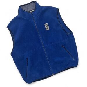 Timberland 90s Vintage Blue Fleece Zip Vest Jacket Outdoor Gorpcore Large